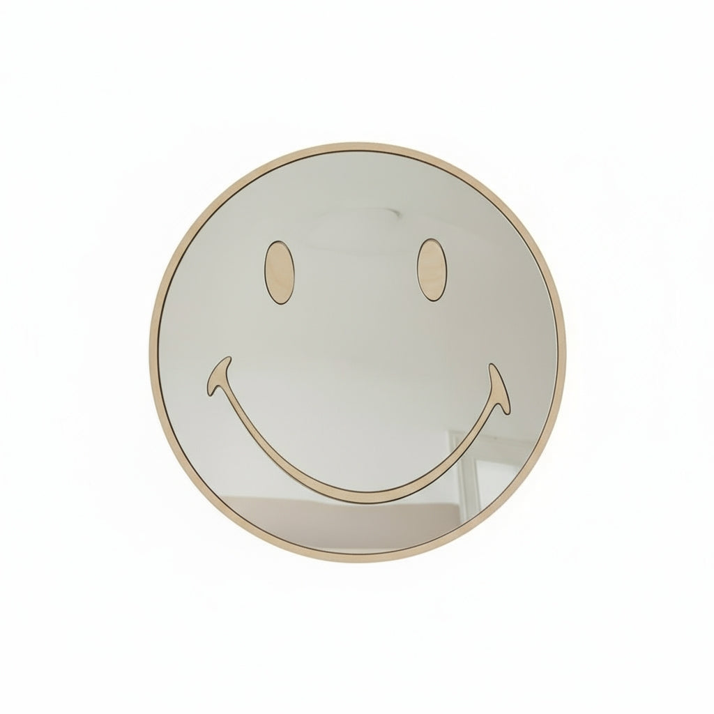 Smiley de madera dorado – Espejo
