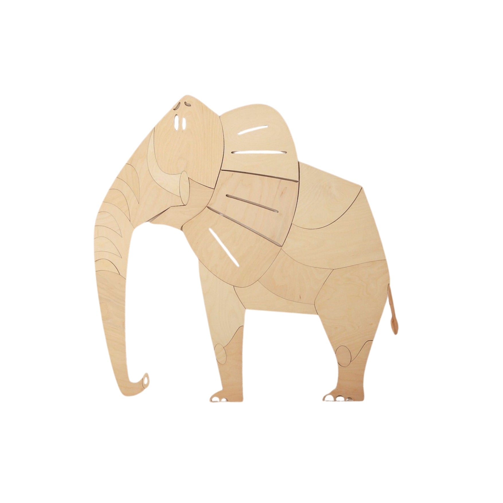 Elefante de safari de madera – Decoración de pared