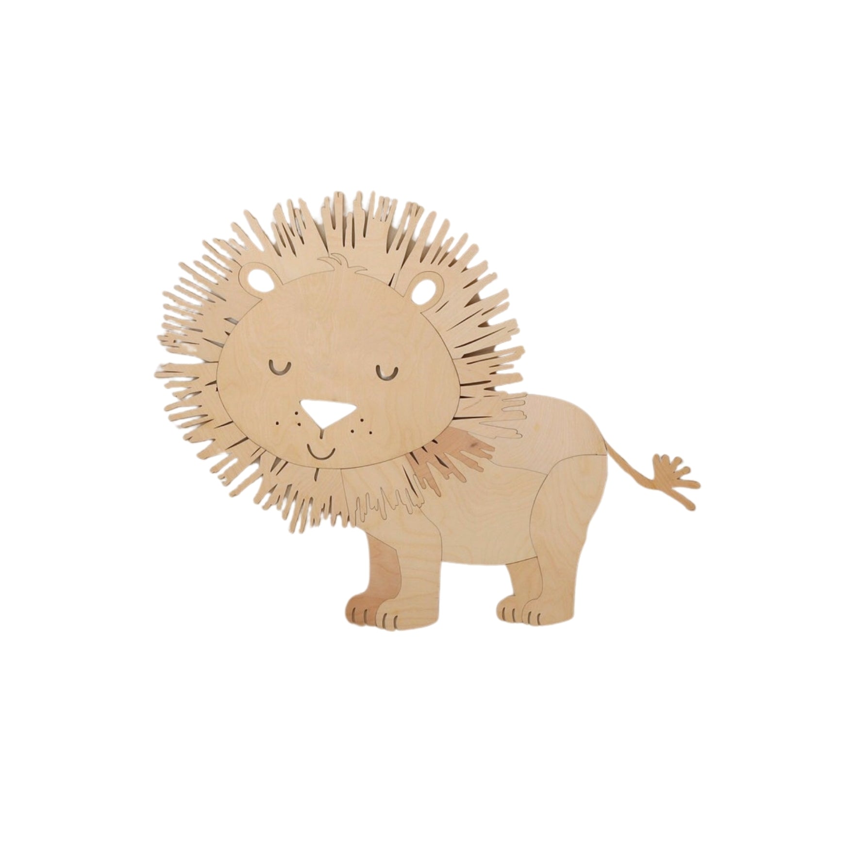 León de safari de madera – Decoración de pared