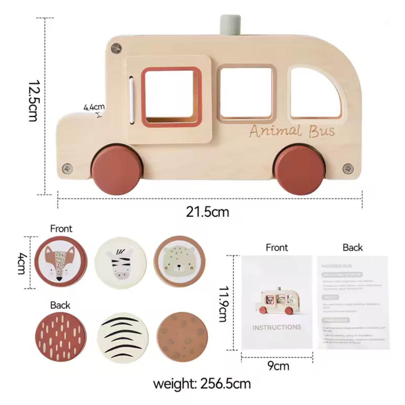 Montessori en bois-Bus animalier